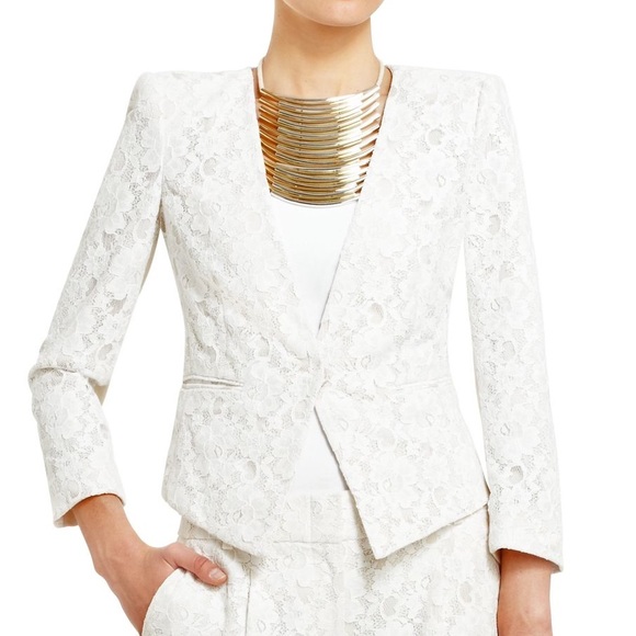 BCBGMaxAzria Jackets & Blazers - BCBGMAXAZRIA cream BOWIE LACE JACKET Blazer